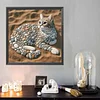 Diamond Painting -DIY Round Drill Stone Art Lying Cat(40x40cm)