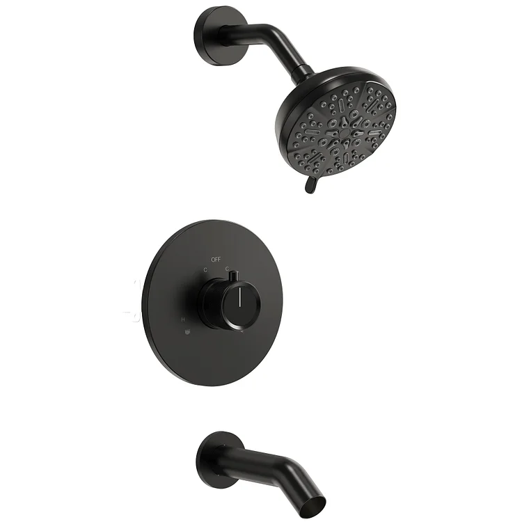 EVERSTEIN 2 In 1 High Pressure Shower System in Matte Black SFS-1102-BK
