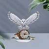 5D DIY Special Shape Diamond Painting Desk Ornament Handmade Clock Kit(Owl Dreamcatcher)