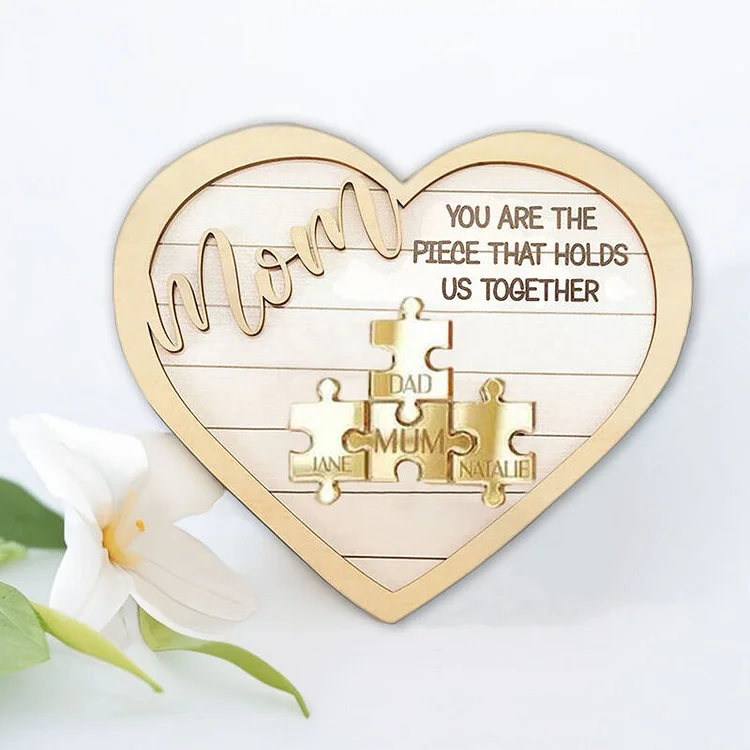 Heart Shape Puzzle Photo Frame-Family Gift