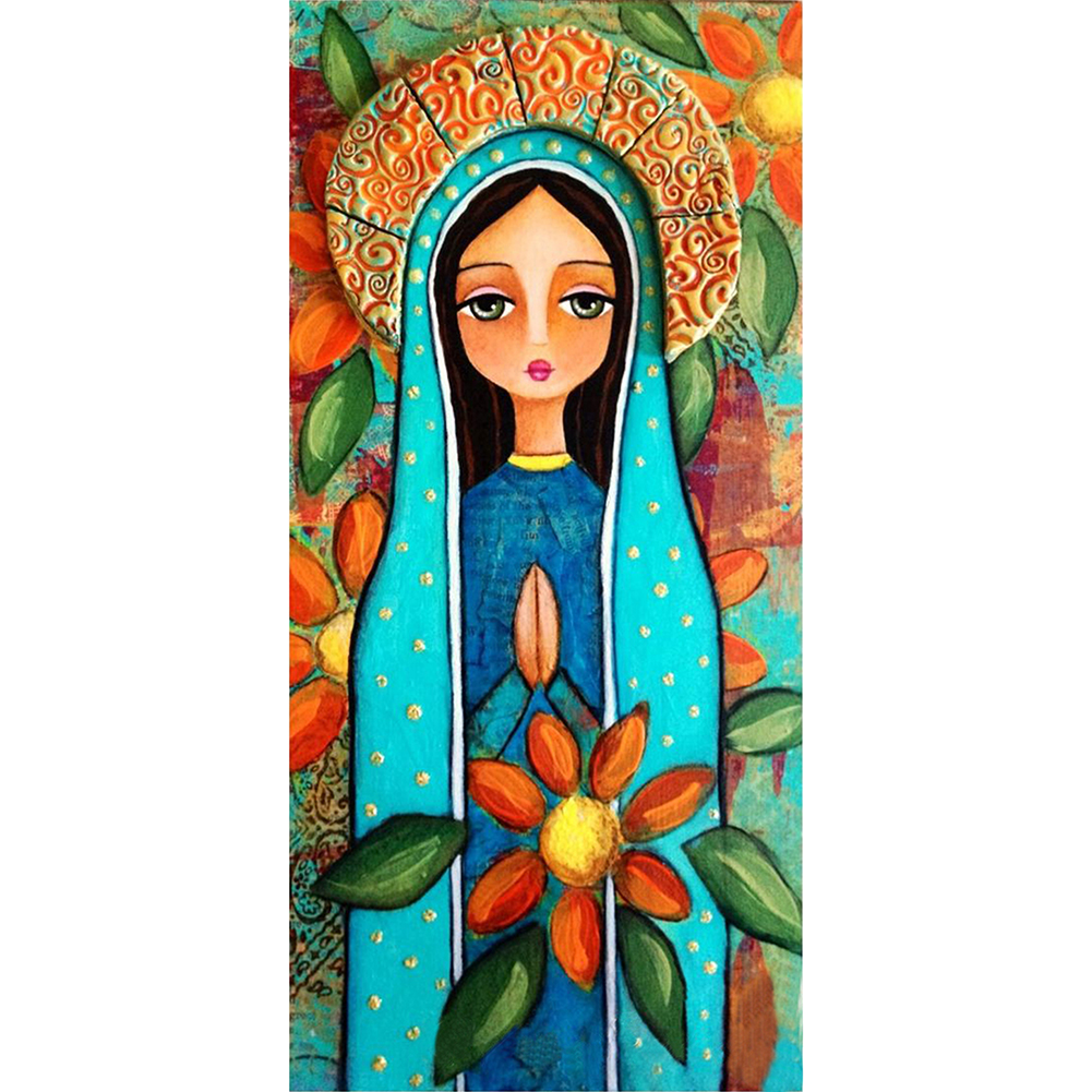

40*80CM - Round Drill Diamond Painting - Indian Girl, 501 Original