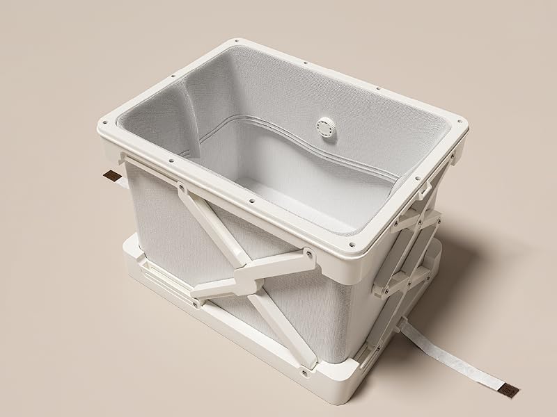 真空壓縮收納箱使用步驟一：展開本體，將壓縮袋向內折回