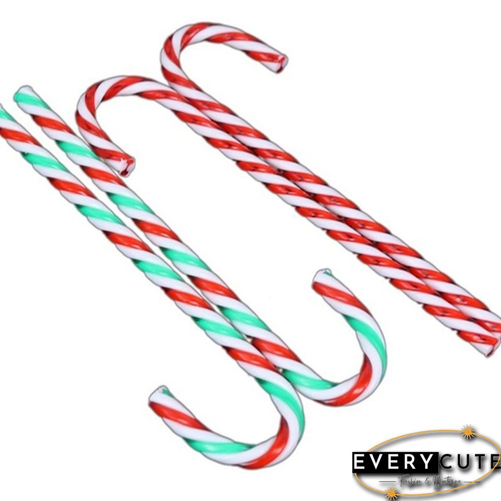 10Pcs Plastic Candy Cane ChristmasTree Decoration Christmas Tree Ornament Striped Candy Cane Sticks Pendant Holiday Ornaments