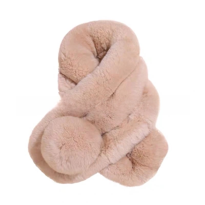Unisex Elegant Vintage Style Solid Color Imitation Fur Scarf3