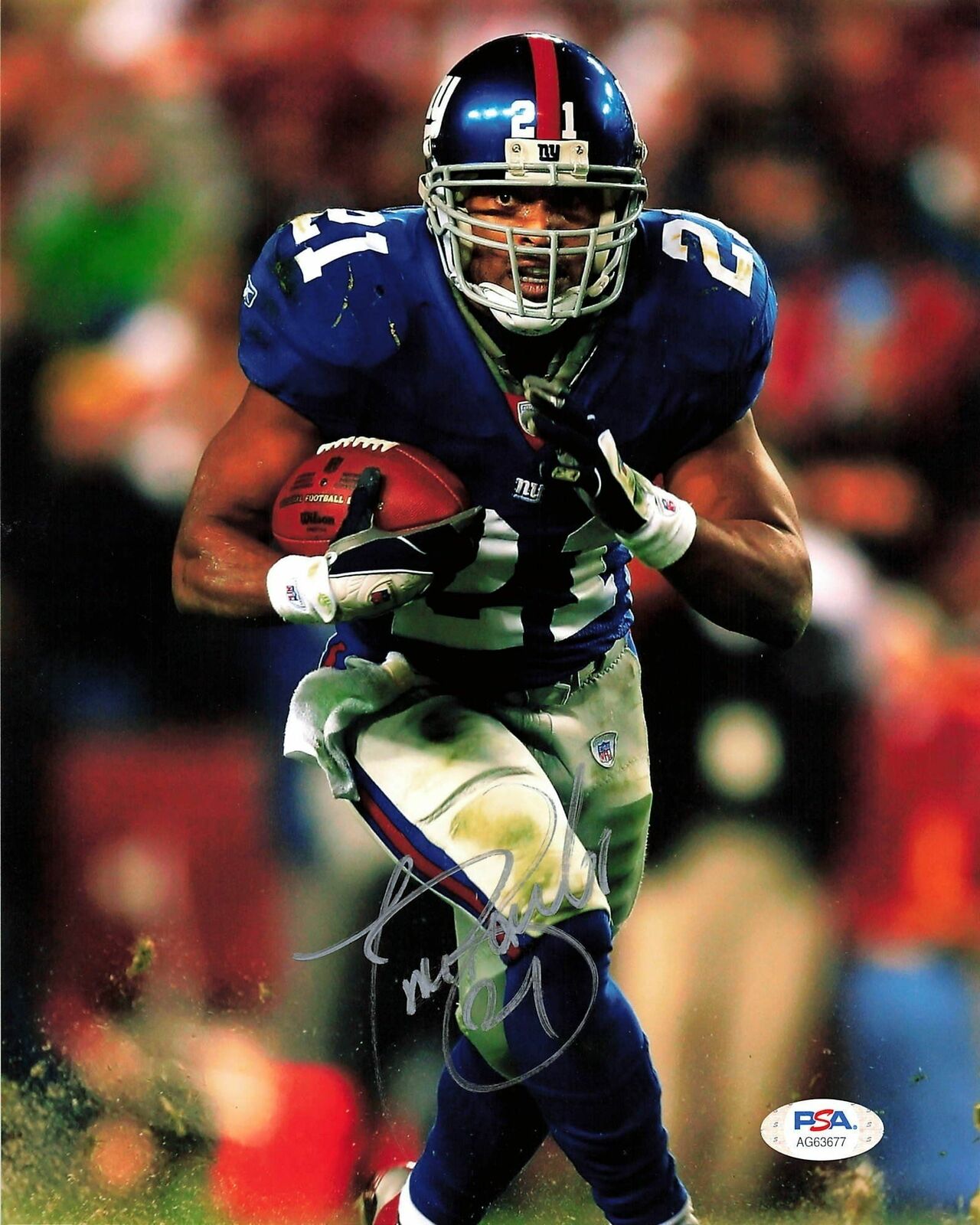 Tiki Barber signed 8x10 Photo Poster painting PSA/DNA New York Giants Autographed