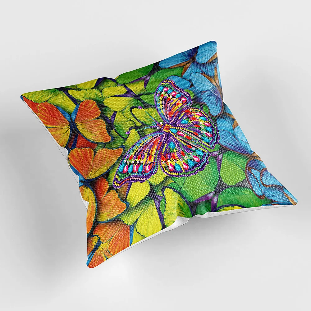 DIY Diamond Painting Pillow Case - Butterfly(30*30cm)(Single Side)