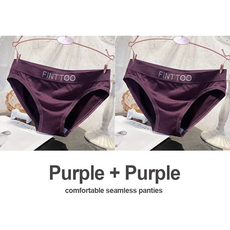 2PCS/Set Seamless Underwear Women's Panties Sexy Lingerie Female Underpants Middle Waist Briefs Letters Intimates Girls Pantys