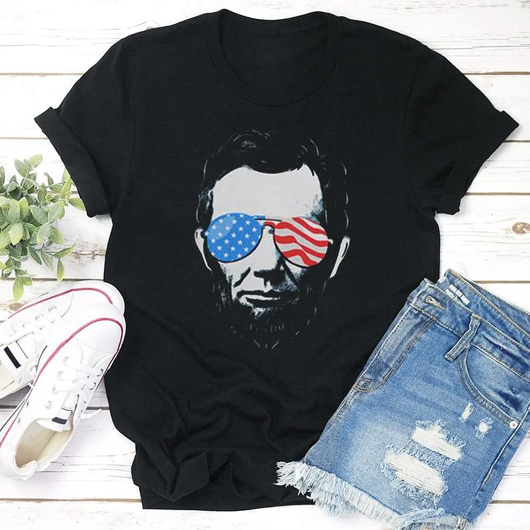 Independence Day Face Glasses T-shirt Tee-Annaletters
