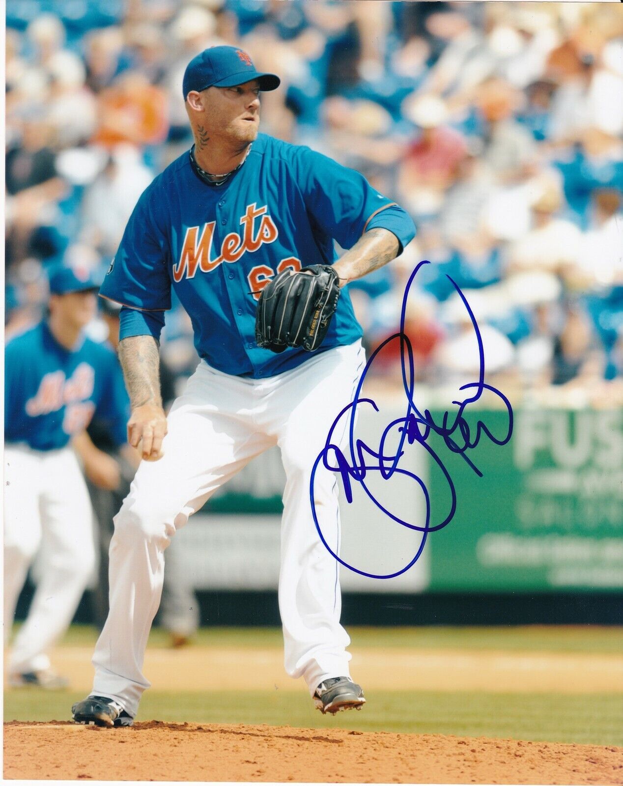 JON RAUCH NEW YORK METS ACTION SIGNED 8x10