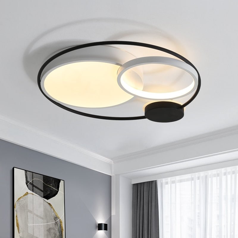 Modern Led Ceiling Lights For Living Room Bedroom Study Room Black+White Or Grey Color Ceiling Lamp Fixtures