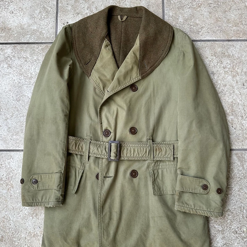1940s US Army Mackinaw Jeep Coat &ndash; Shawl Collar Belted Jacket