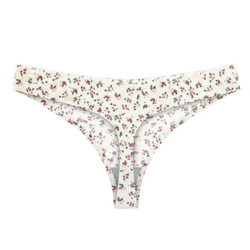 Meet'r Women Sexy Flowers Lingerie Temptation Low-waist Panties Thong Sameless Breathable Underwear Female G String Intimates