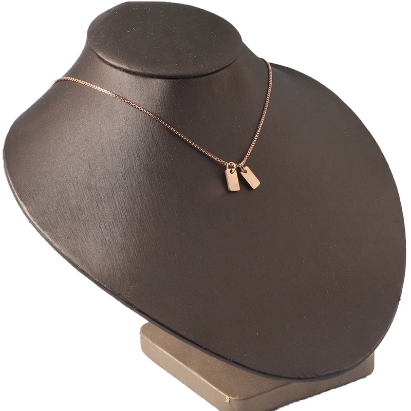 Minimalist Rectangle Titanium Steel Pendant Necklace
