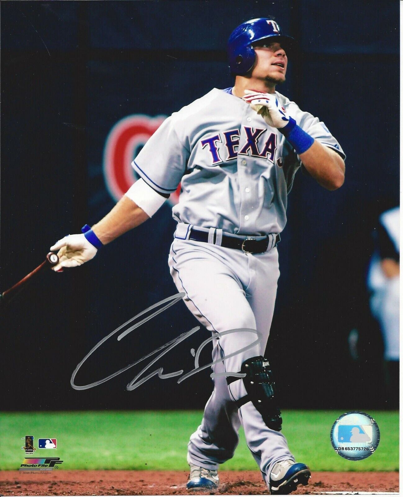 Chris Davis autographed 8x10 Texas Rangers#S764