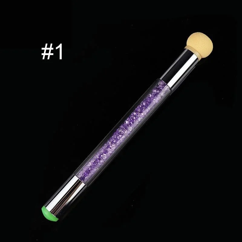 5Pcs Round Replaceable Sponge Heads Shading Pen Dotting Brush Sponge Head Rhinestone Handle Nail Art Brush Nail Painting Tools-Nail Inspo