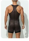 Men's Ice Silk Sexy Transparent Ultra-thin Breathable Bodysuit