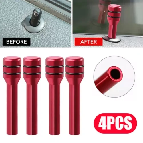 Dronehint 4Pcs Red Truck Car Interior Door Locking Lock Knob Pull Pins Parts Accessories (For: Acura) Parts