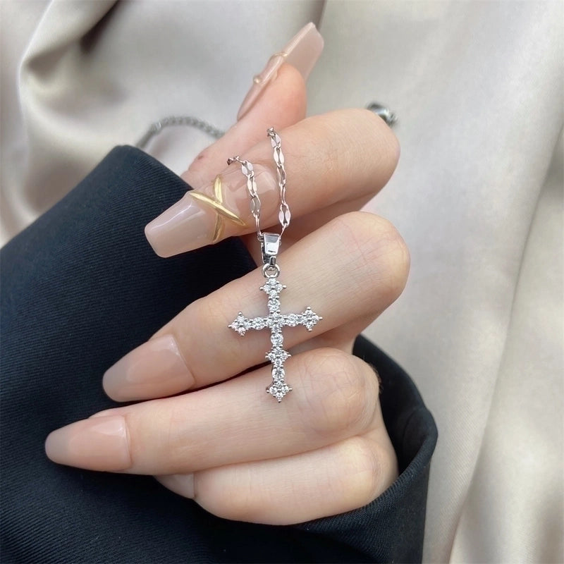 3 Pieces Elegant Minimalist Leaf Four Leaf Clover Insect Stainless Steel Plating Inlay Zircon Pendant Necklace