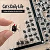 Black, focused, healing acrylic cute cat puzzle with super difficult alien shapes