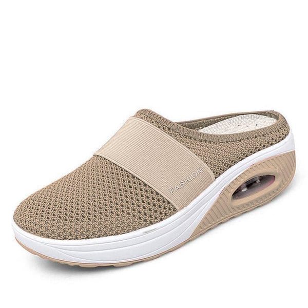 Air Cushion Slip-On Orthopedic Walking Shoes / Khaki - vzzhome