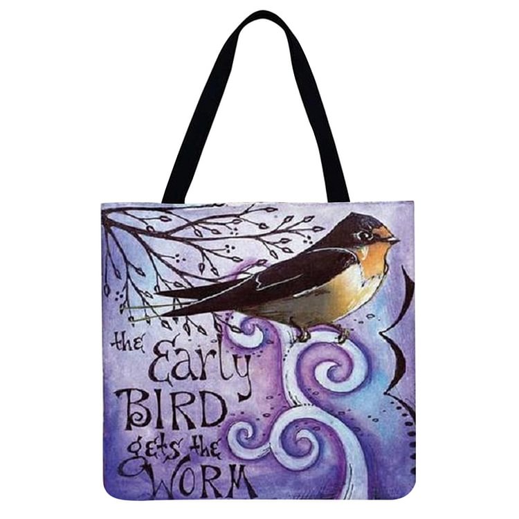 Linen Tote Bag - Love Bird American