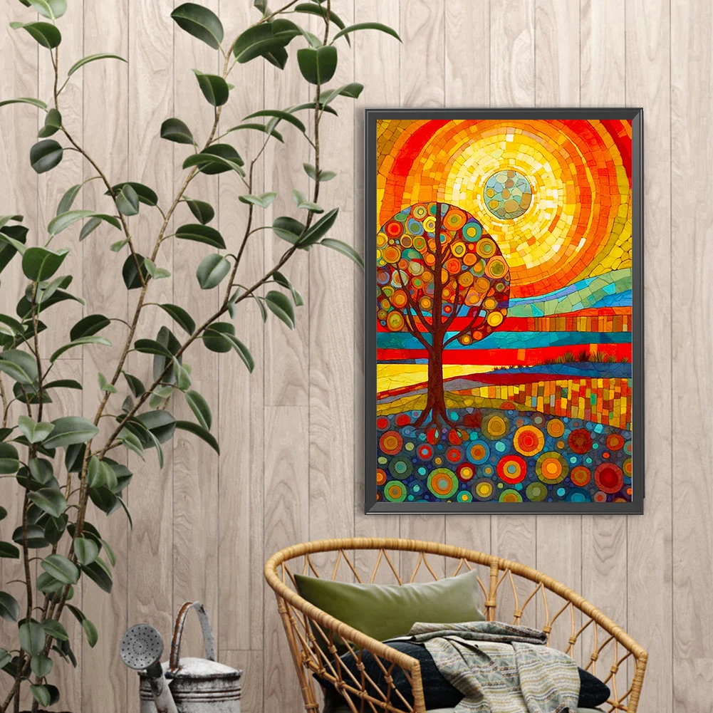 Diamond Painting - Full Round Drill - Stained Glass Tree(Canvas|40*60cm)
