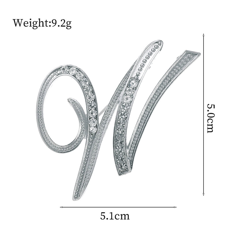 Minimalist Pin Letter Zinc Alloy Plating Inlay Rhinestones Unisex Brooches
