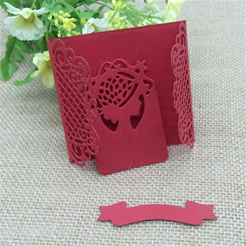 3pc flower vine ribbon hat lady Metal Cutting Dies Stencil Scrapbooking Photo Album Card Paper Embossing Craft DIY