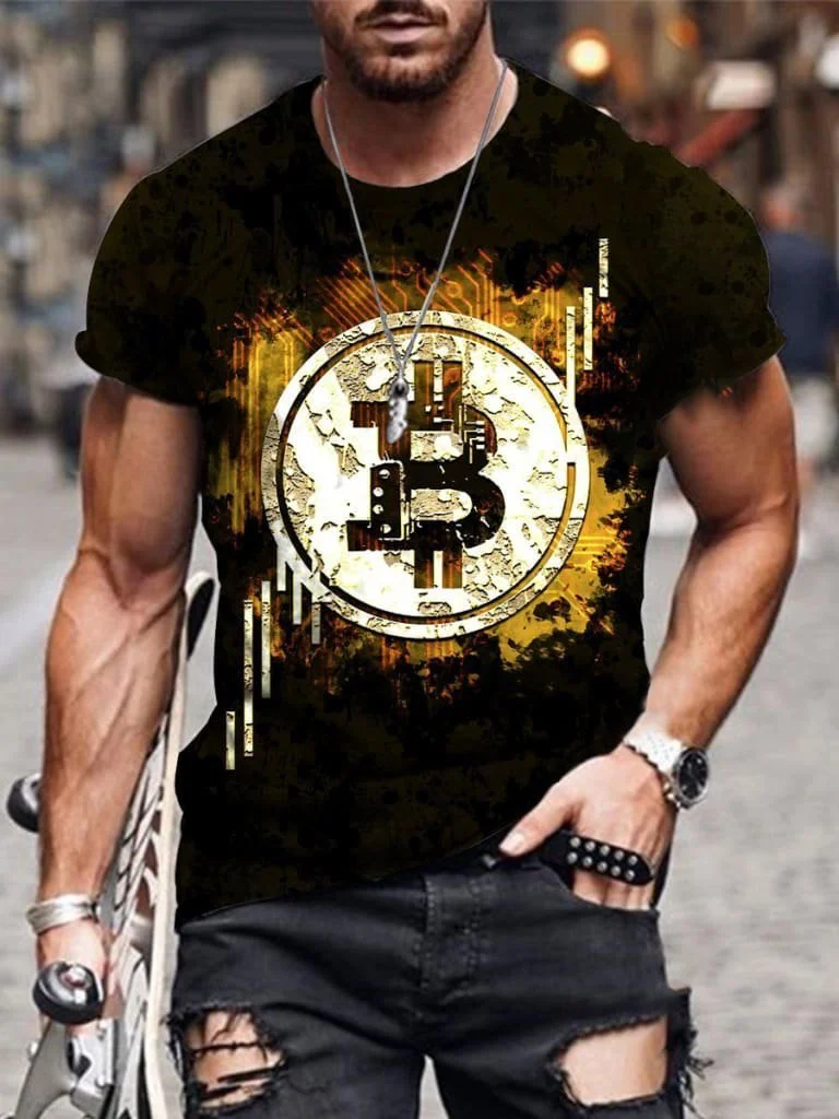virtual currency bitcoin casual T-shirt