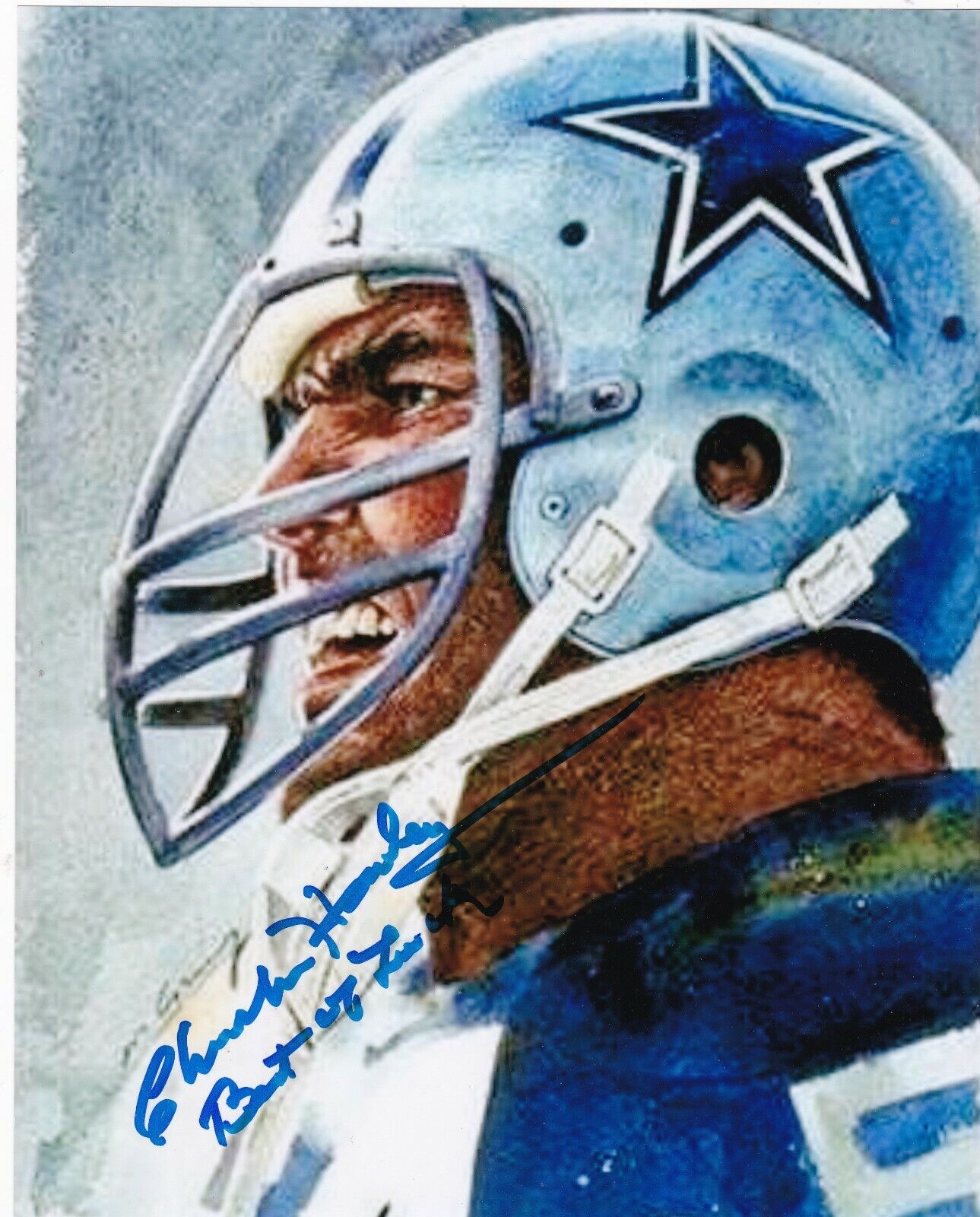 CHUCK HOWLEY DALLAS COWBOYS ACTION SIGNED 8x10