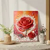 DIY Pearl Painting Red Roses for Home Wall Decor with Frame(30x40cm)