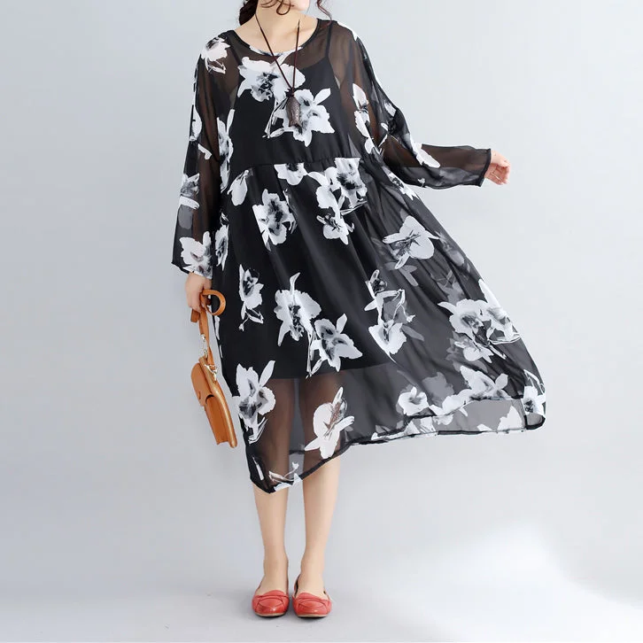 photo color chiffon dresses casual chiffon dress New two pieces floral dress
