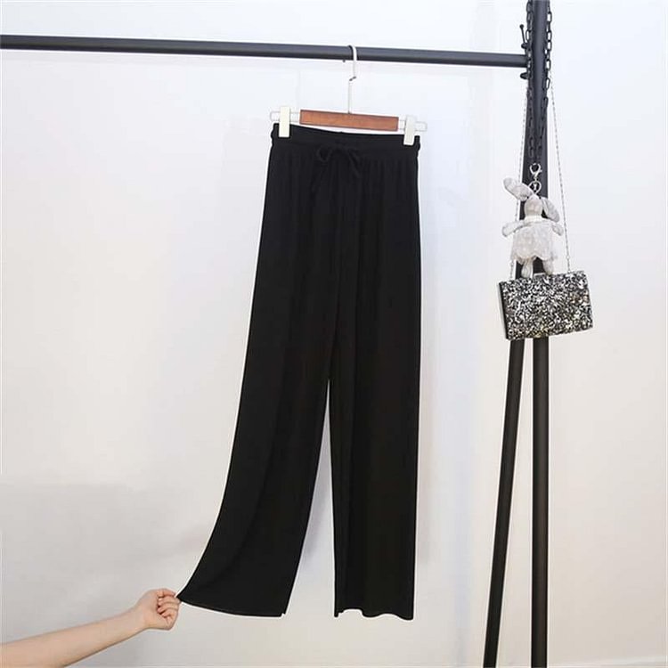 Ice Silk Wide Leg Pants Women