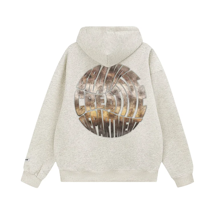 Letter Printed Hooded Sweatshirt Street Retro Loose Pullover Hoodie at Hiphopee