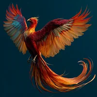 Crimson Phoenix - Diamond Painting