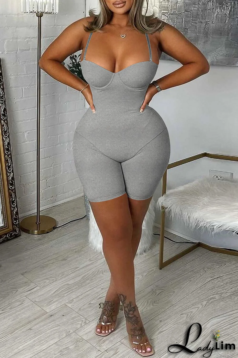 Pink Sexy Casual Solid Backless Spaghetti Strap Skinny Romper