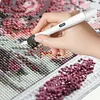 18Pcs / Set 5d bricolage diamant foret stylo ensemble avec lumi&egrave;re pour bricolage arts artisanat (blanc)