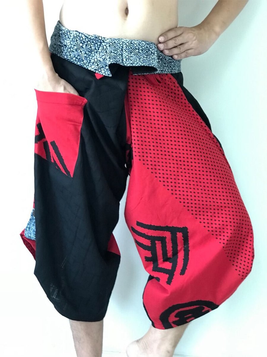 Men's Polka Dot Print Elastic Waistband Casual Pants Yoga Pants