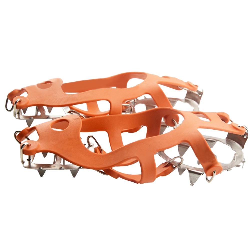 

18 Tooth Climbing Shoe Covers Silicone Spikes Grips Anti-Skid Crampons (C), Orange, 501 Original