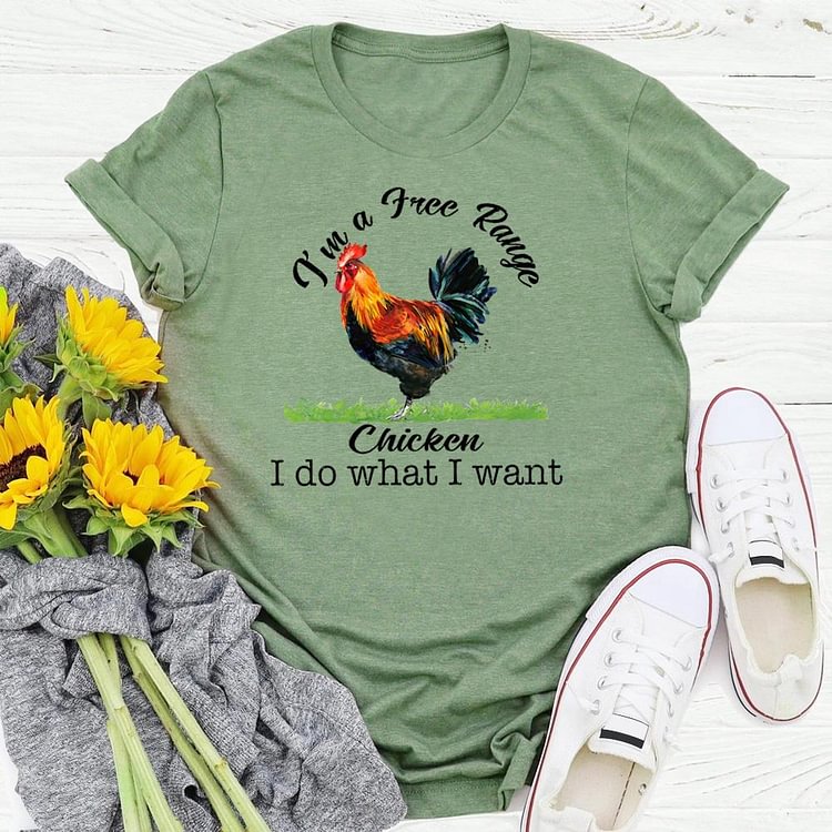 ANB - I'm a free range chicken I do what I want village life Retro Tee -05214