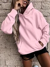 Solid Long Sleeve Warm Hoodies&Sweatshirts Tops
