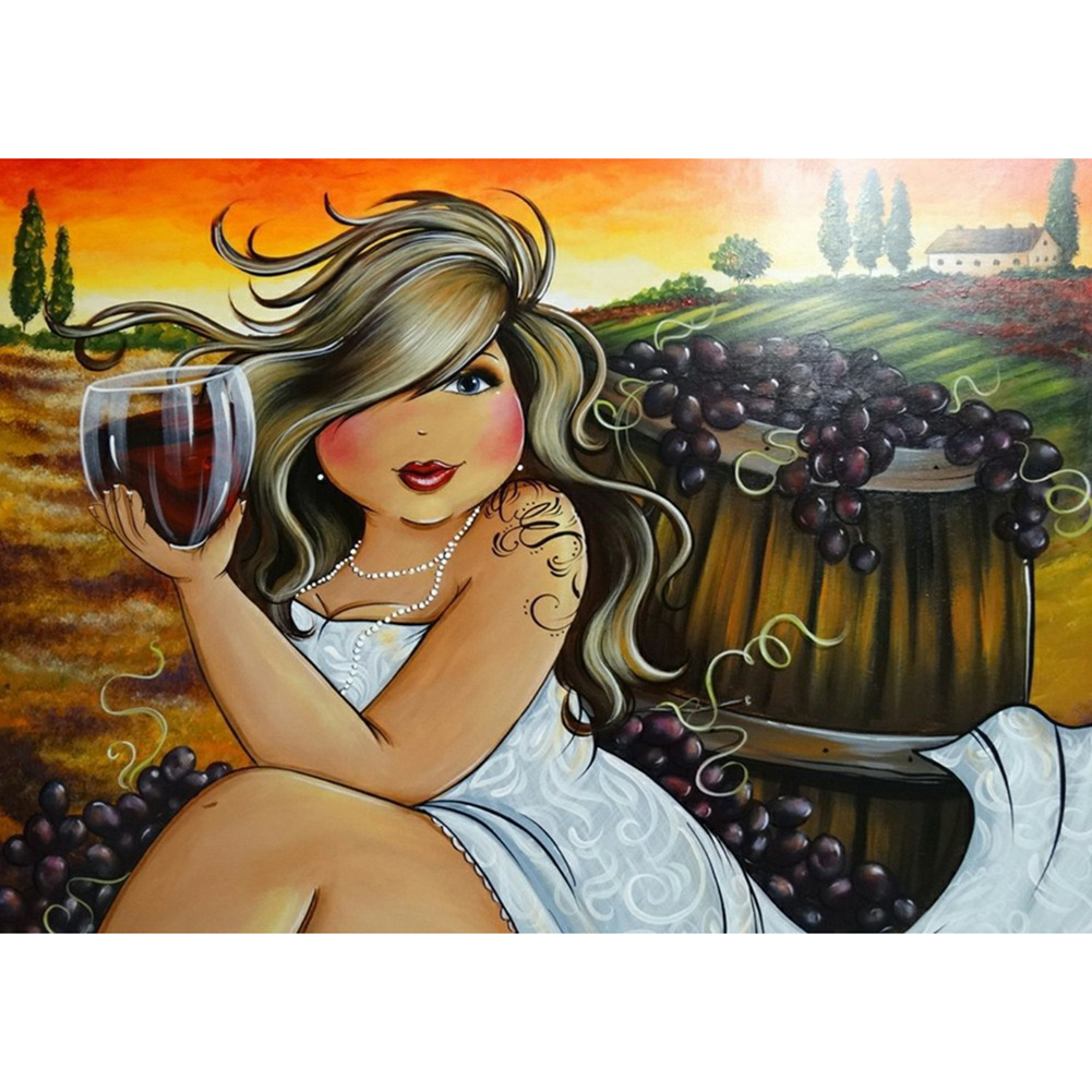 

40*30CM - Happy Girl - Round Drill Diamond Painting, 501 Original