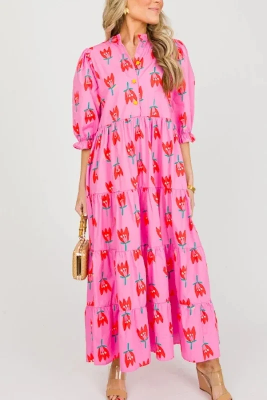 Poplin Poppy Tier Maxi Dress