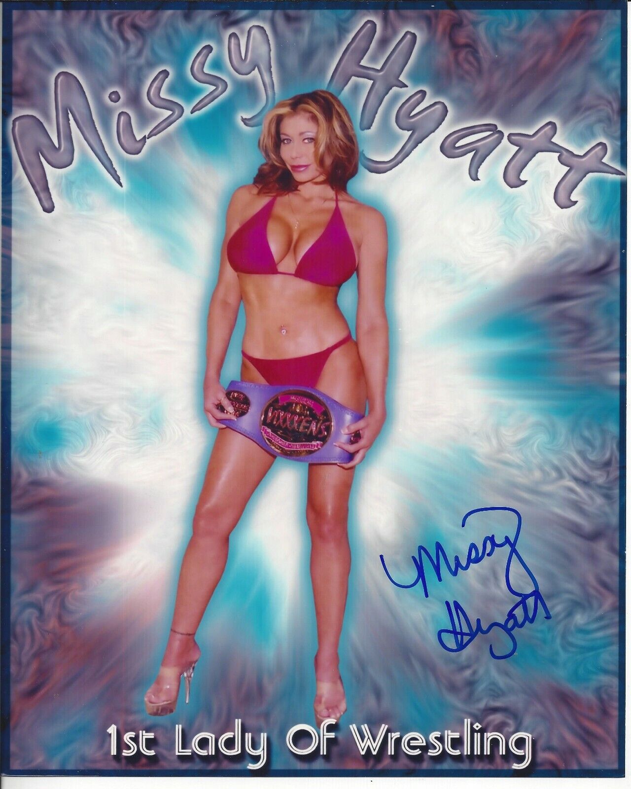 Missy Hyatt autographed 8x10 WCCW WWE WCW#9 Bikini