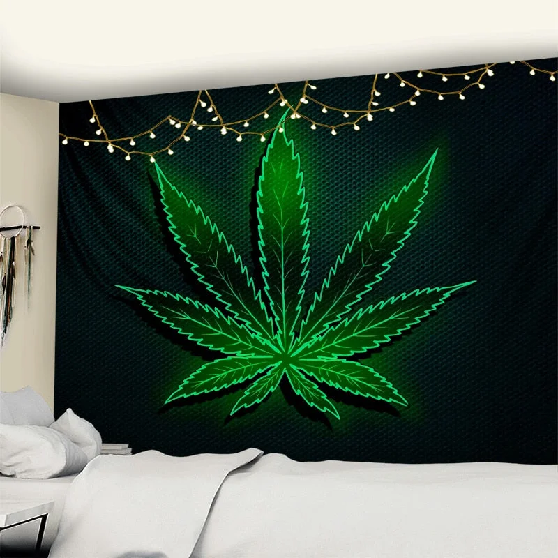 New 3D Printing Maple Leaf Wall Hanging Tapestry Art TAPIZ Bohemia Psychedelic Witchcraft Curtain Bedroom Home Decor