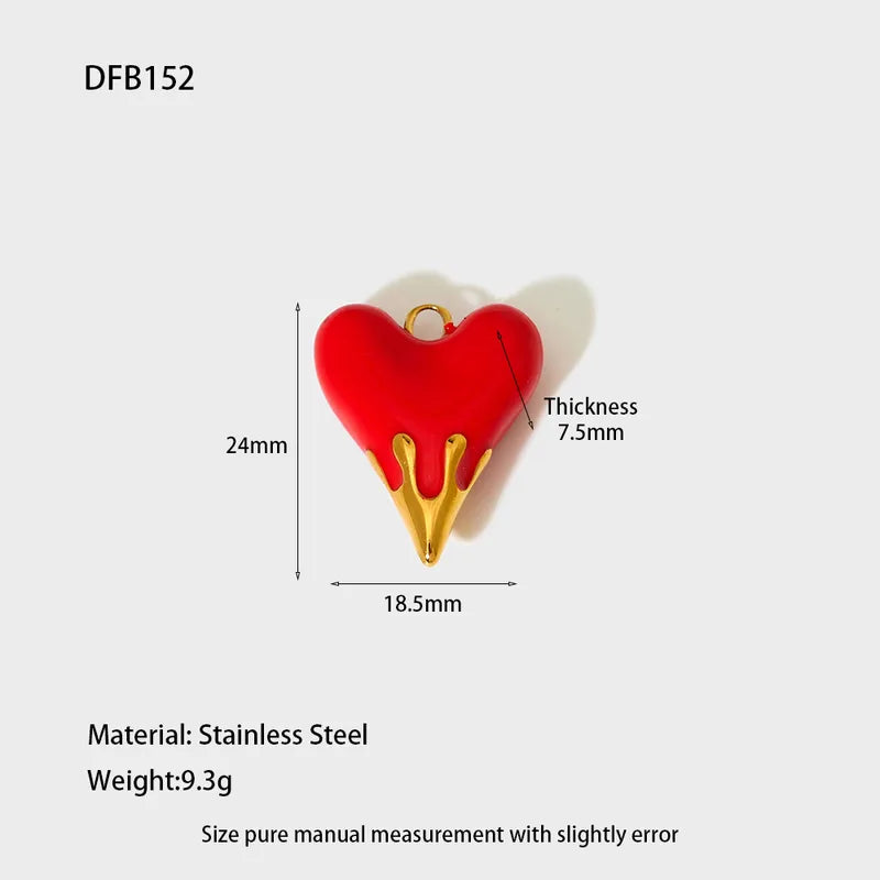 1 Piece 13.5*18.5mm 304 Stainless Steel Zircon Heart Shape Boots Polished Pendant Jewelry Accessories