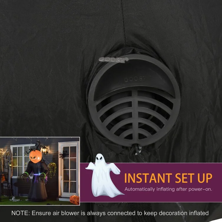 Halloween Pumpkin Reaper Light Up Yard Decoration Inflatable