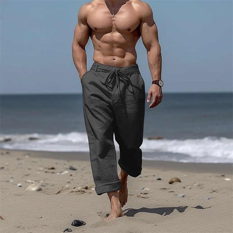 Men's solid color comfortable breathable outdoor daily casual pants
