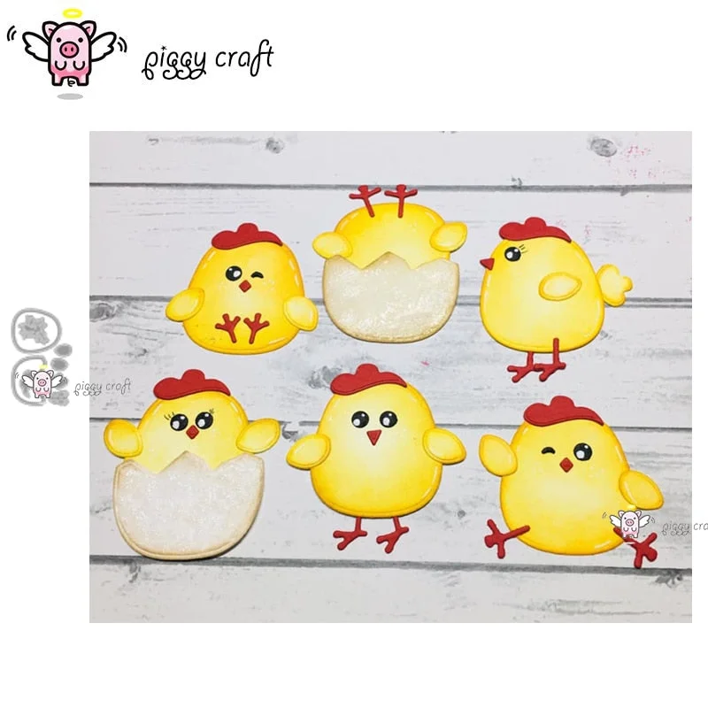 Piggy Craft metal cutting dies cut die mold Easter chicken eggshell Scrapbook paper craft knife mould blade punch stencils dies