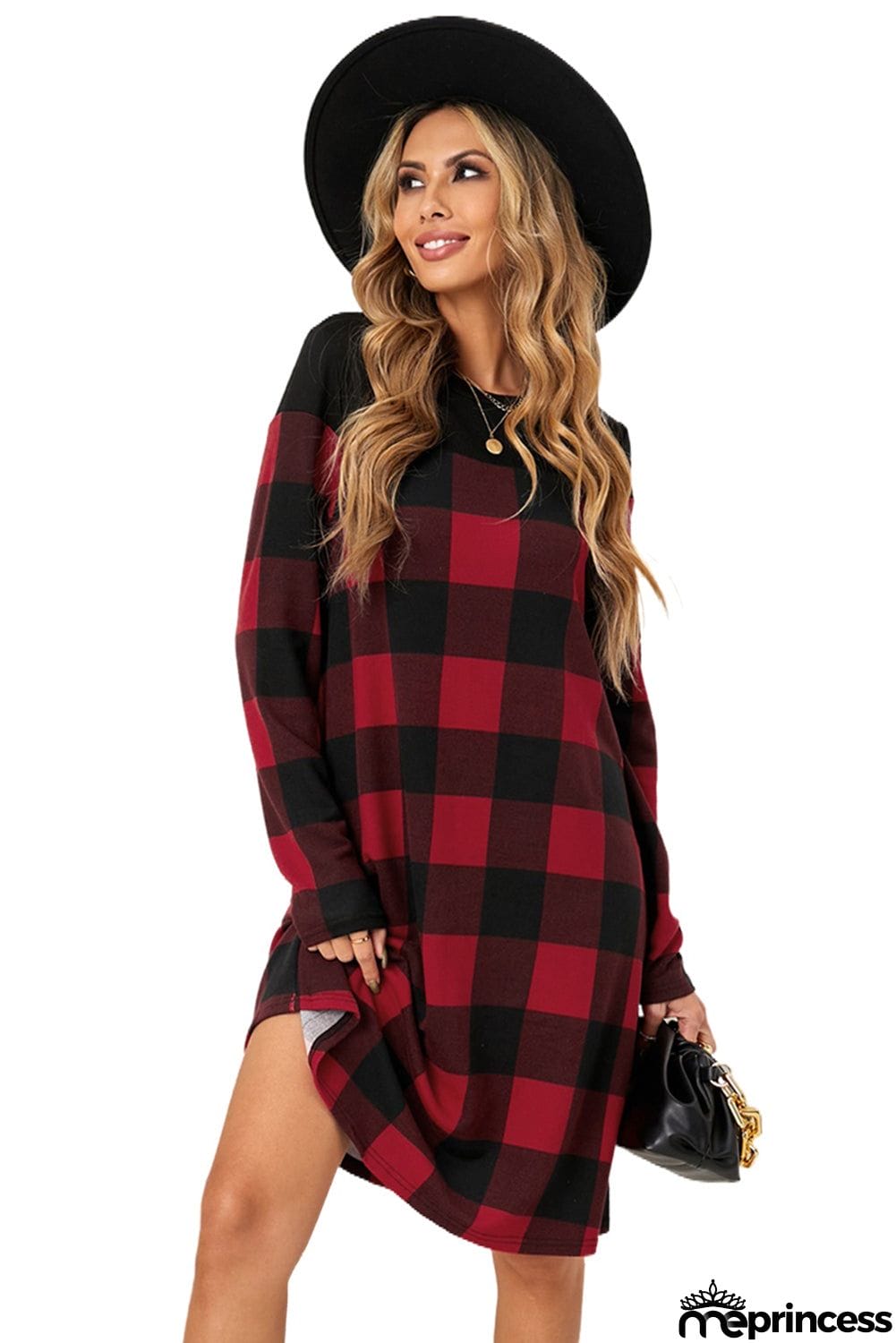 Plaid Long Sleeve Dress